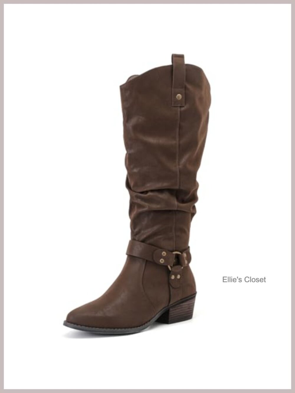 Extra Wide Calf Knee-High Boots Faux Leather Side Zip Memory Foam